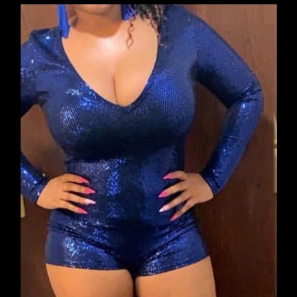Like New Sparkle Blue Romper